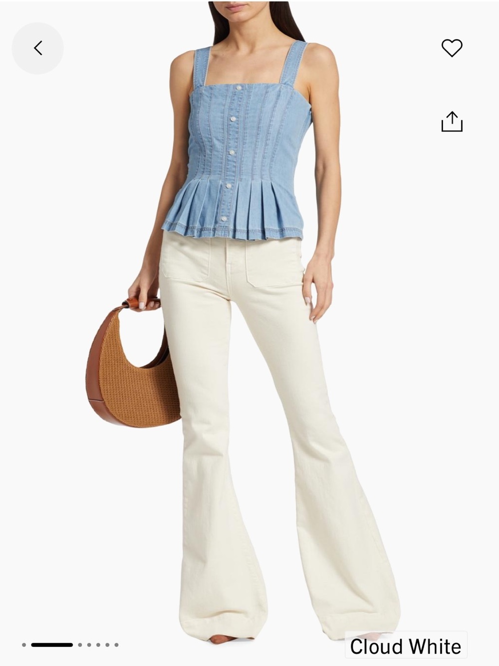 Veronica Beatd Laura Denim Peplum top - Picture 4 of 9